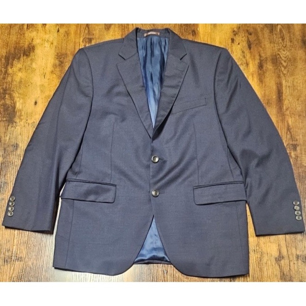 Peter Millar Suit Jacket Coat Men's 40R Long Dark Navy Wool Double-Vented
